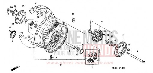 ROUE ARRIERE CBF600N5 de 2005